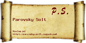Parovsky Solt névjegykártya